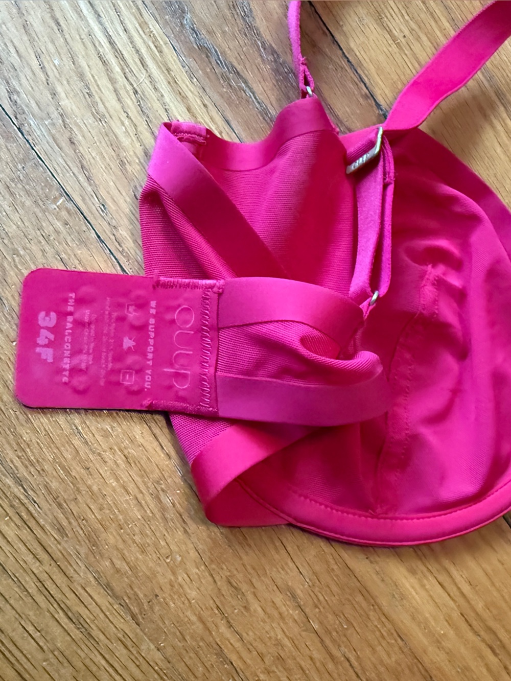 CUUP Sheer Underwire Bra in Raspberry - Picture 10 of 12